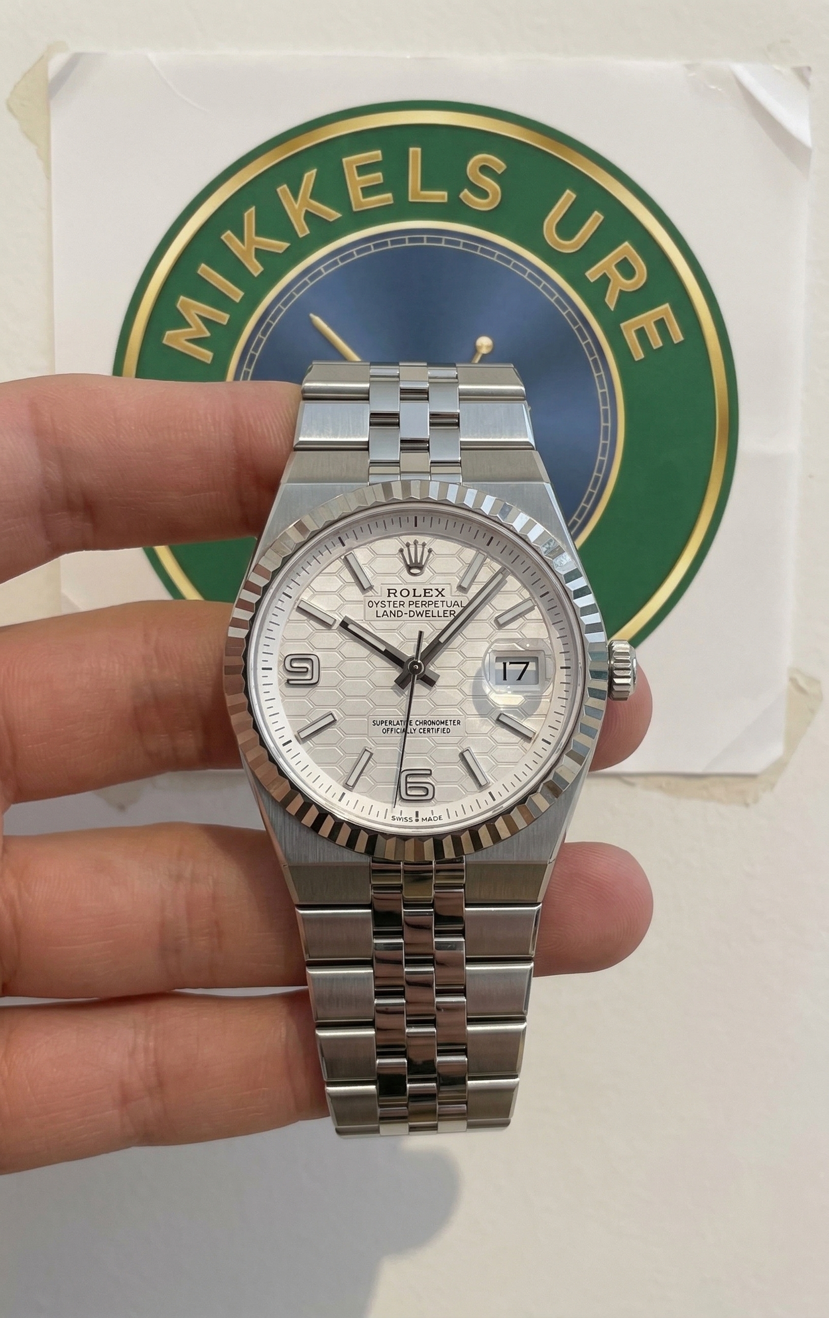 Rolex Oyster Perpetual Land-Dweller White Honeycomb Dial