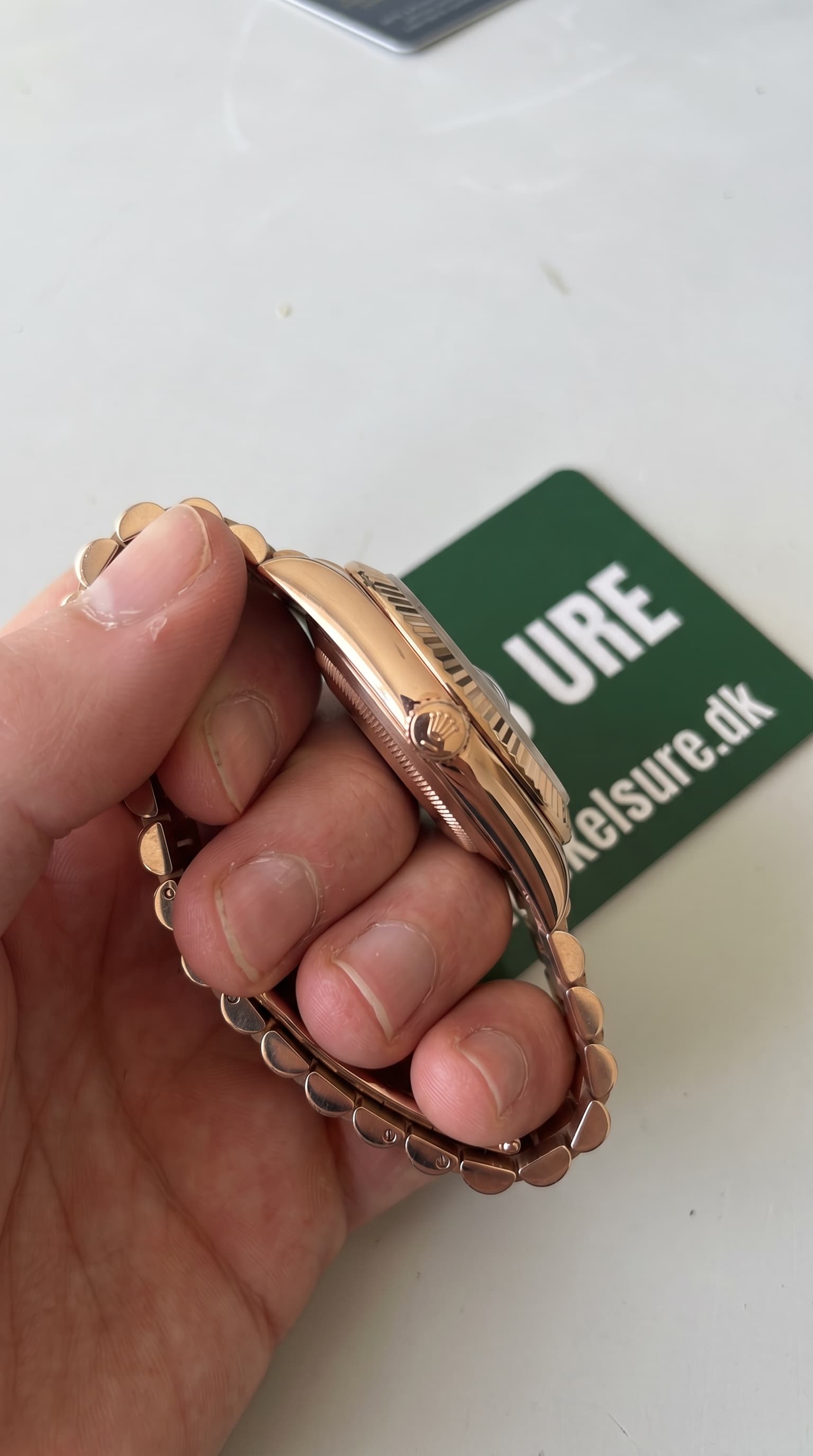 Rolex Day-Date 40 Everose Gold Olive Green Dial – billede 4