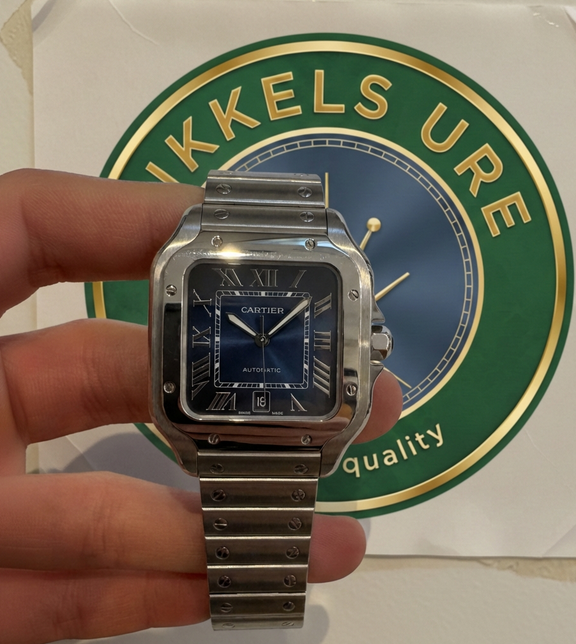 Cartier Santos 35mm Blå urskive