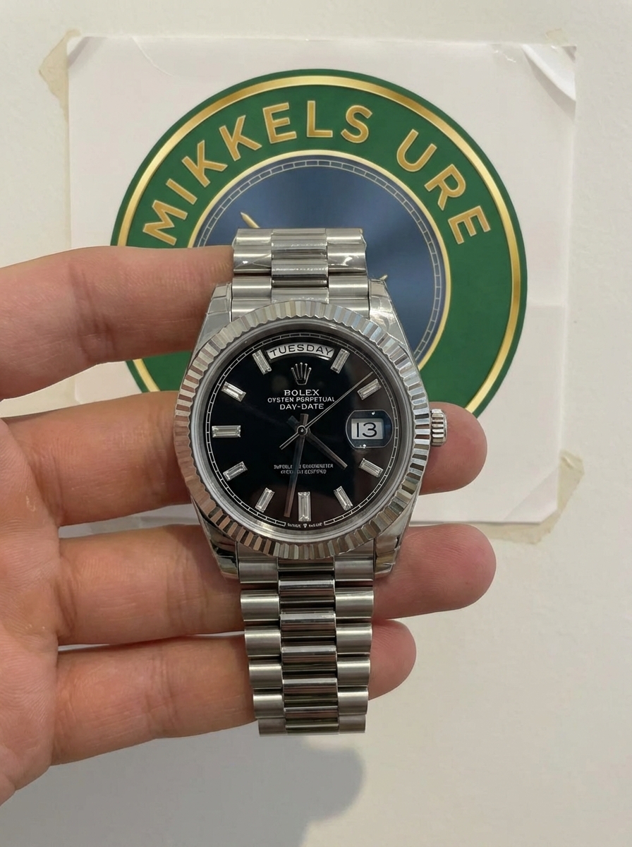 Rolex Day-Date 40 White Gold Black Diamond Dial