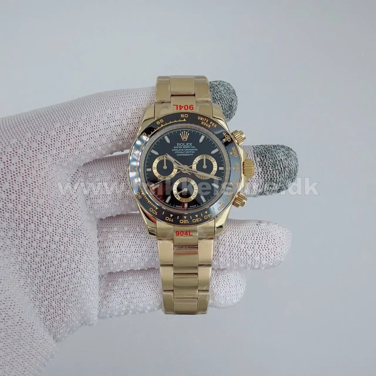 Cosmograph Daytona Gulguld Sort 40 mm - Rolex - 40 - Mikkels Ure