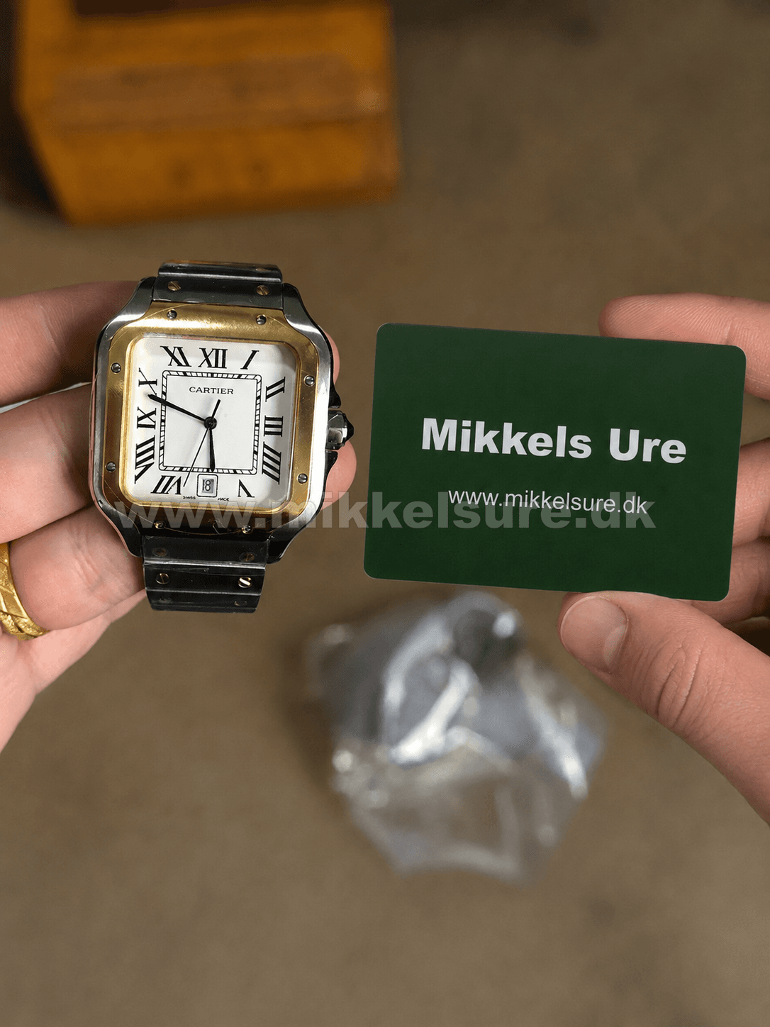 Cartier Santos Stål Guld Hvid 40 mm - Cartier - 40 - Mikkels Ure