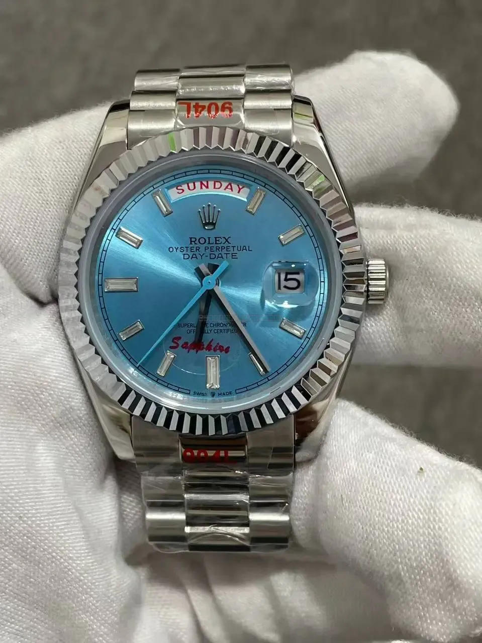 Rolex Day-Date Platin Isblå 40 mm - Rolex - 40 - Mikkels Ure