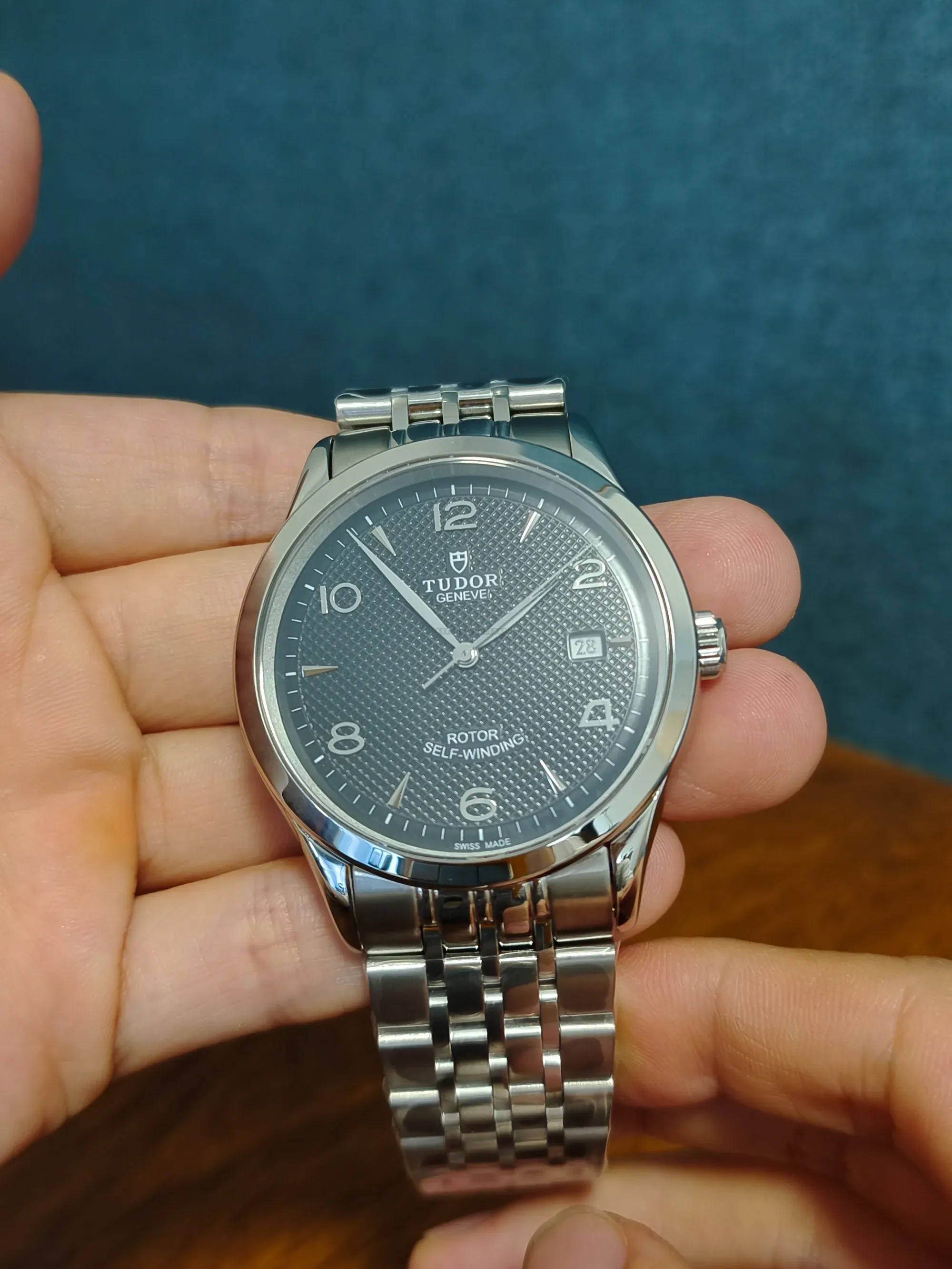 Tudor Prince Date Stål Grå 38 mm