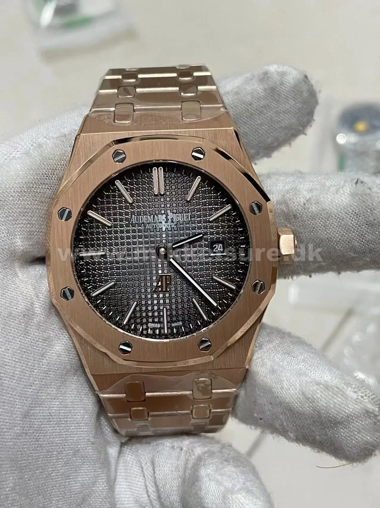 Royal Oak Roseguld Sort 41 mm