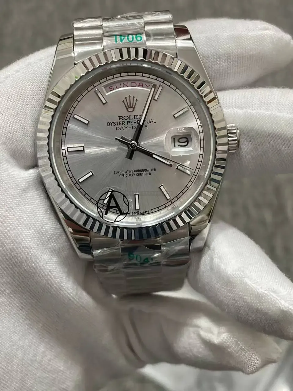 Rolex Day-Date Hvidguld Sølv 41 mm
