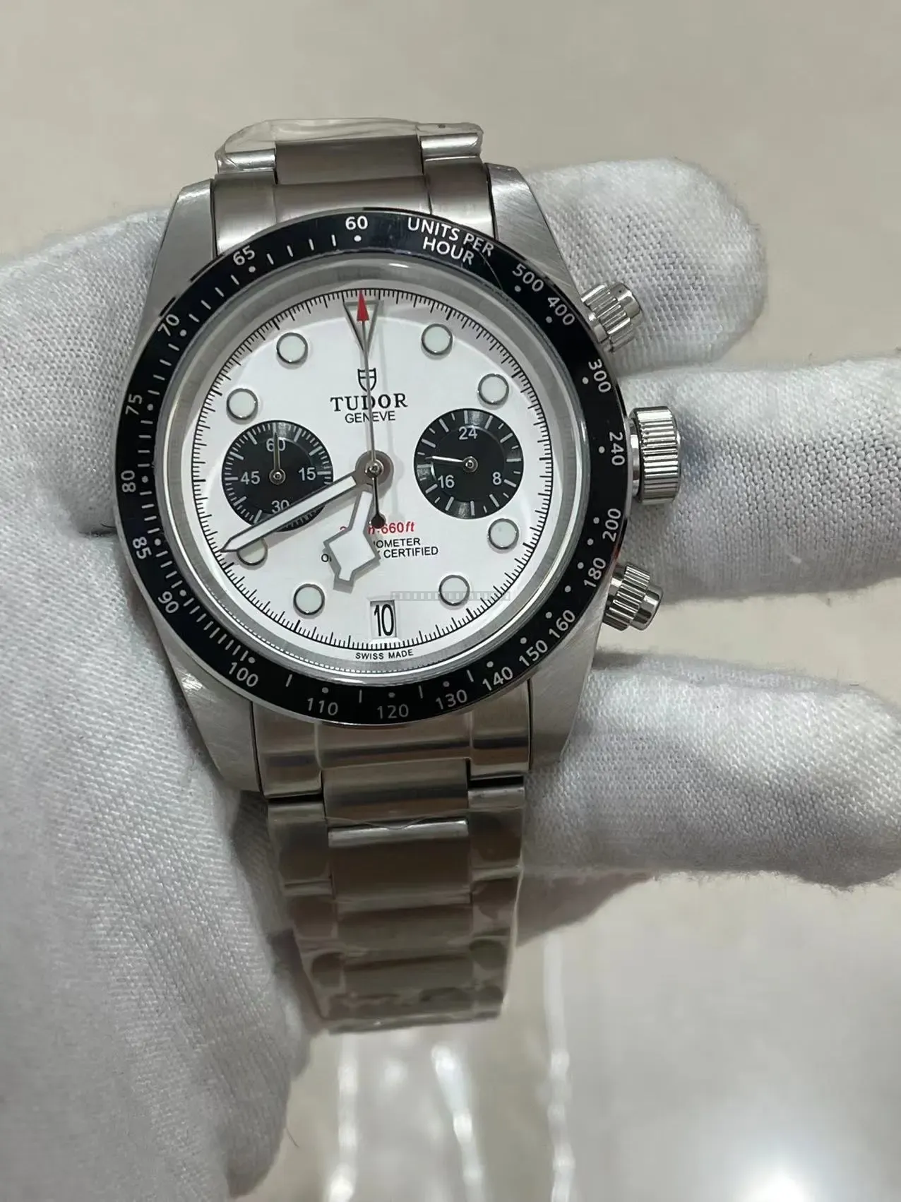 Tudor Black Bay Chrono Stål Hvid 41 mm