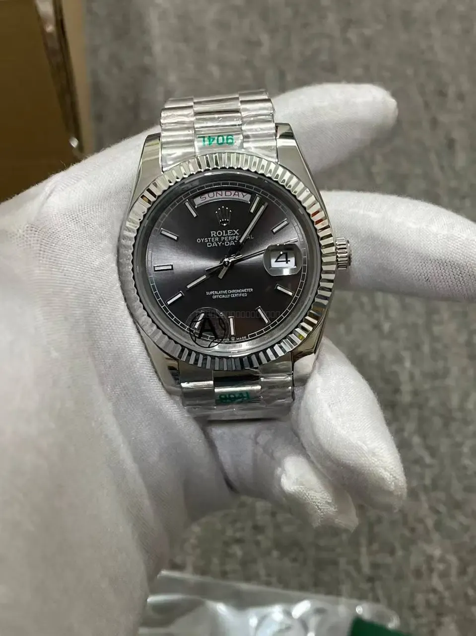 Rolex Day-Date Stål Grå 40 mm