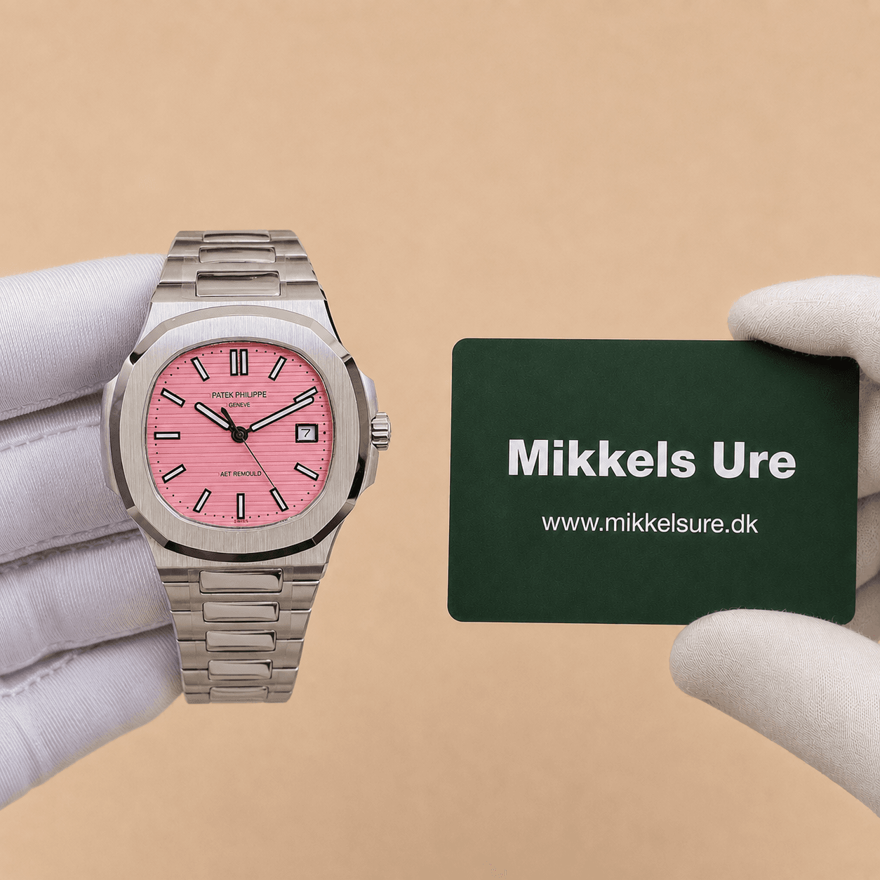 Nautilus Stål Pink Dial 40 mm - Patek Philippe - 40 - Mikkels Ure